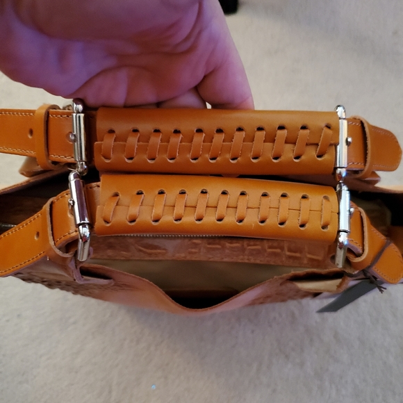 NEW Sharo Genuine Leather Deleite Large Tote Handbag Made in Italy - Picture 3 of 10